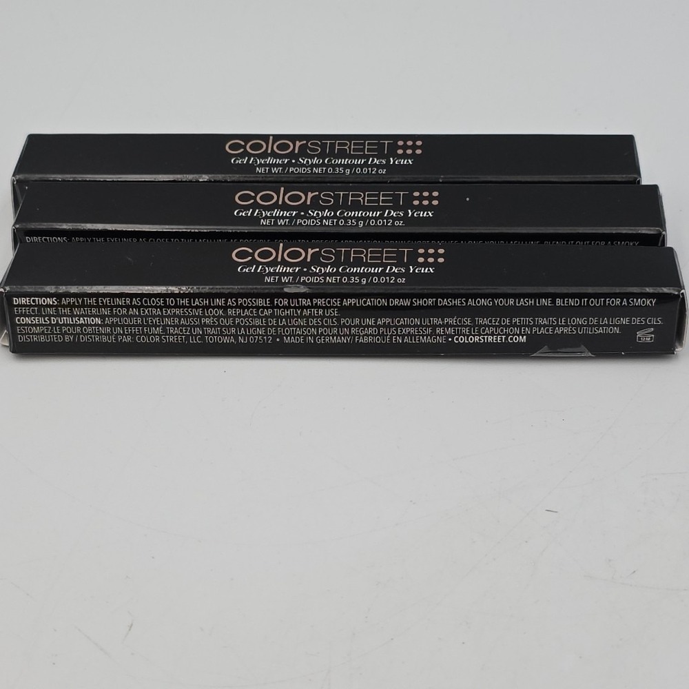 Color Street Gel Eyeliner Lot Of 3 Mahogany,Railway,& Noir New In Box - Picture 3 of 5